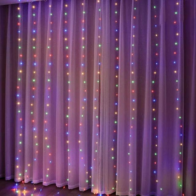 Christmas LED Curtain Lights with 8 Modes – Waterproof Indoor and Outdoor Decorations for Christmas