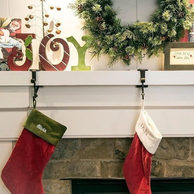 Christmas Mantel Stocking and Garland Hangers Set