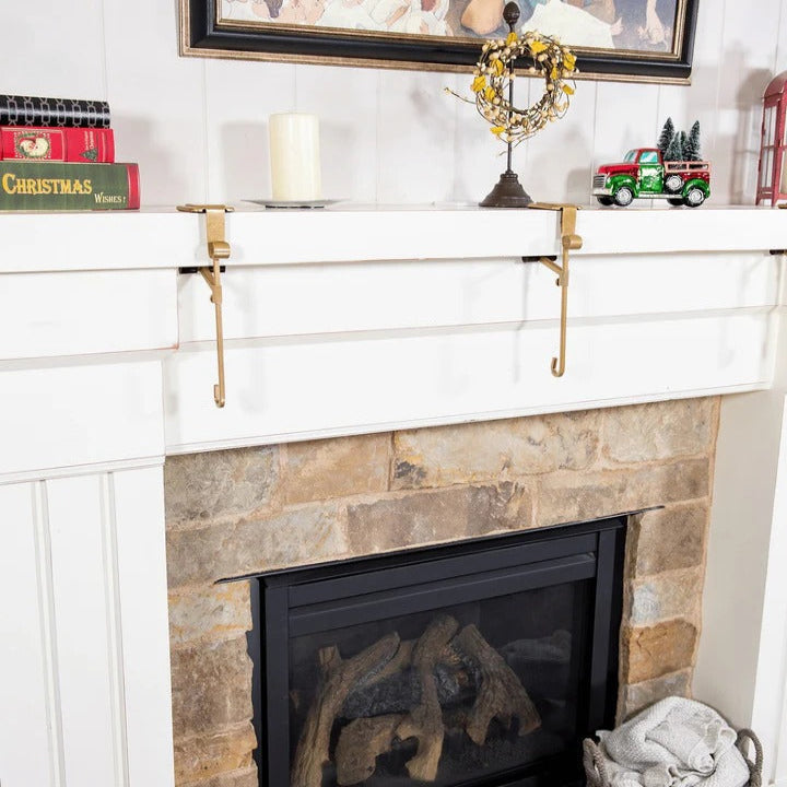 Christmas Mantel Stocking and Garland Hangers Set