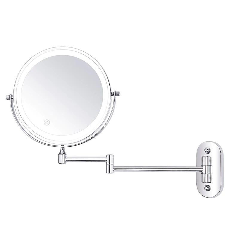 Chrome Silver Rechargeable LED Magnifying Mirror By Lunicca