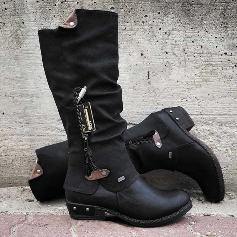 Comfortable High Boots with Pocket