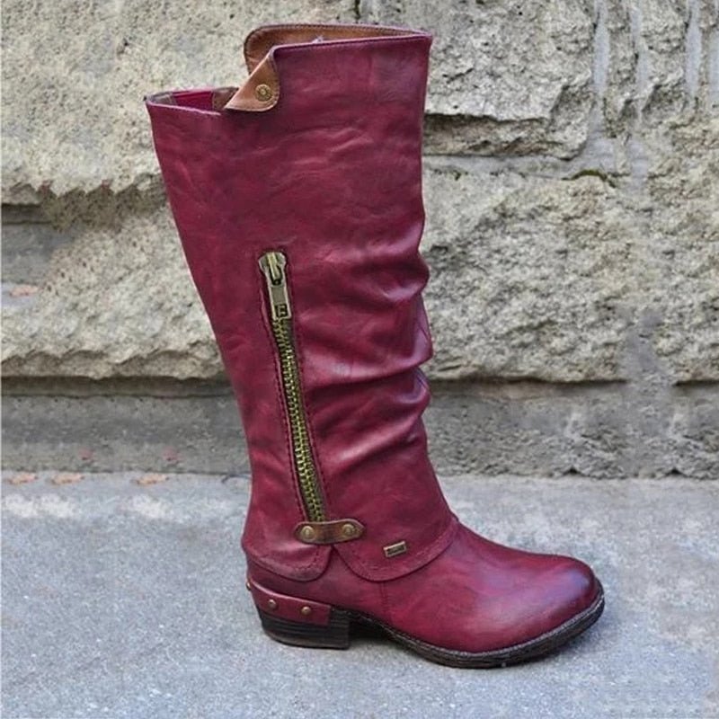 Comfortable High Boots with Pocket