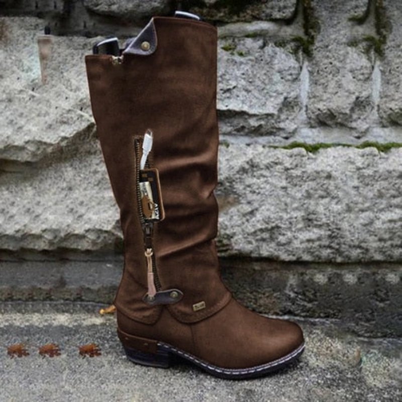 Comfortable High Boots with Pocket