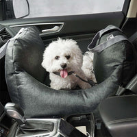 Dog Booster Seat for Car Travel - Safety Belt & Non-Slip Base
