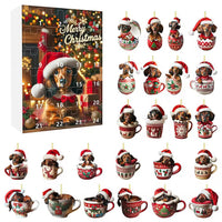 Dachshund Advent Calendar - 24 Christmas Ornaments for Christmas Countdown