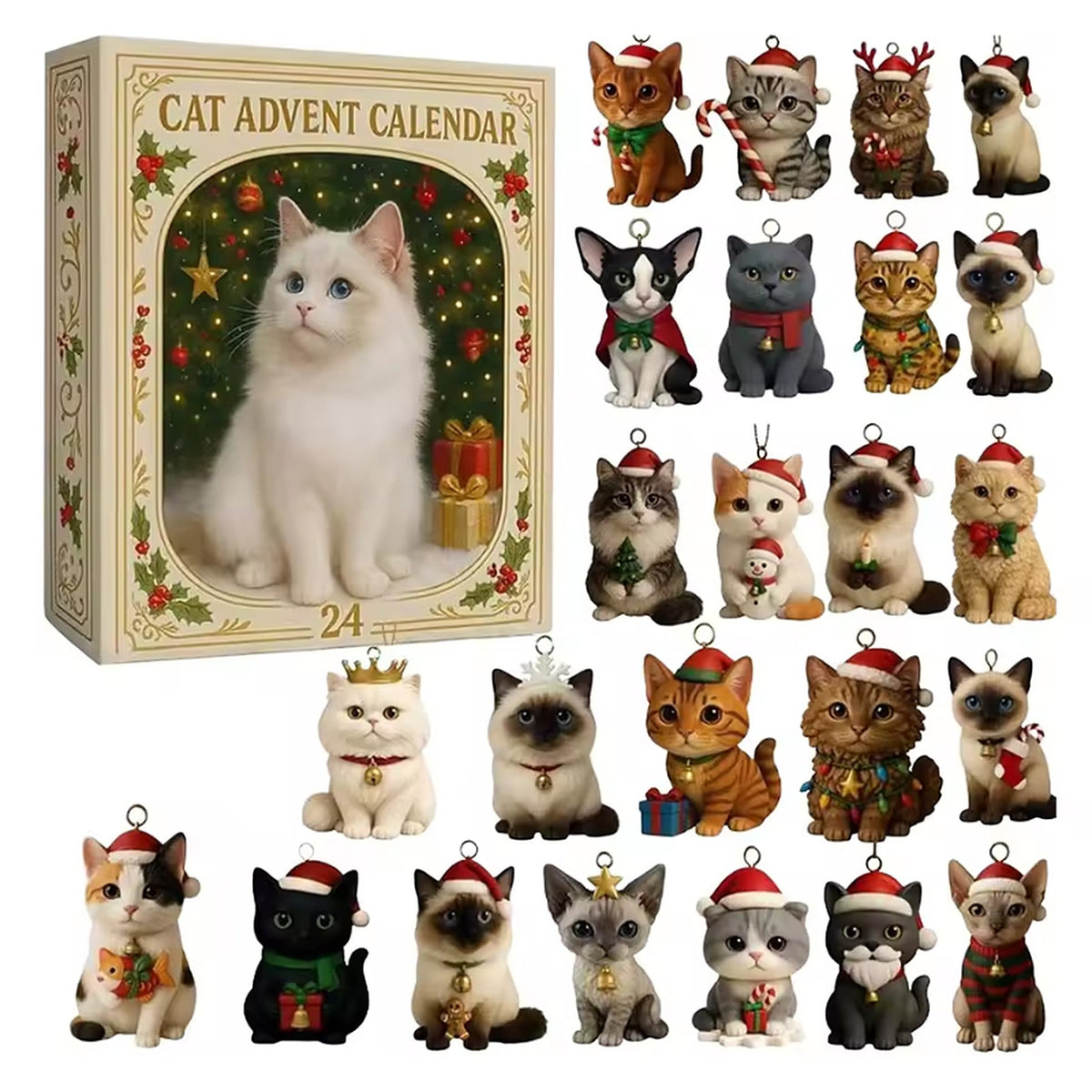 Dachshund Advent Calendar - 24 Christmas Ornaments for Christmas Countdown