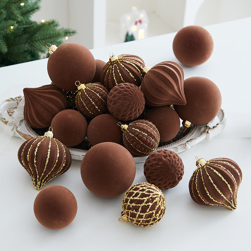 Decorative Chocolate-Themed Christmas Bauble Set