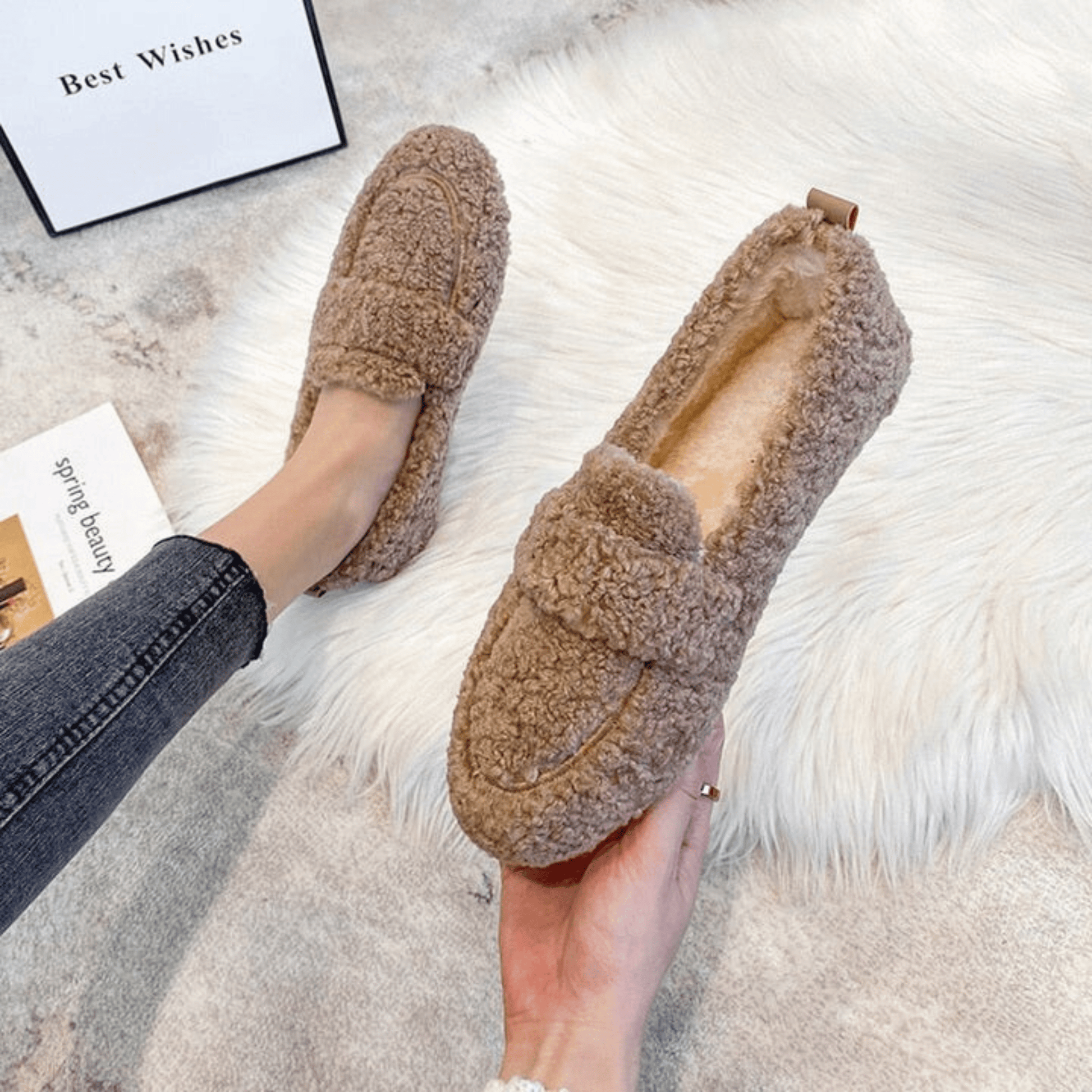 DouceMarche Slippers – Plush Indoor Moccasins, Soft Comfort and Cozy Warmth