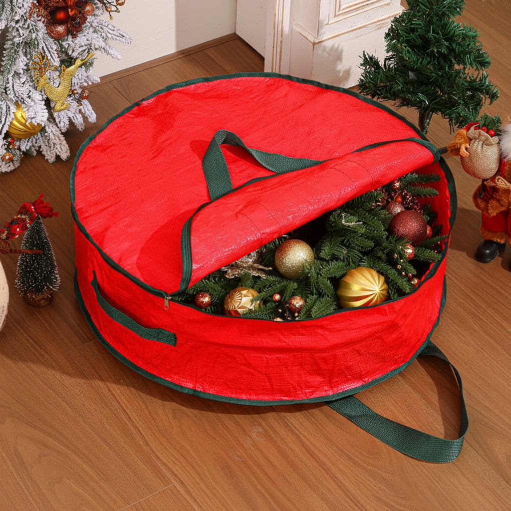 Durable Woven Fabric Christmas Ornament Storage Bag