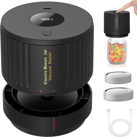 Electric Mason Jar Vacuum Sealer Kit - Keep Freshness Fast!