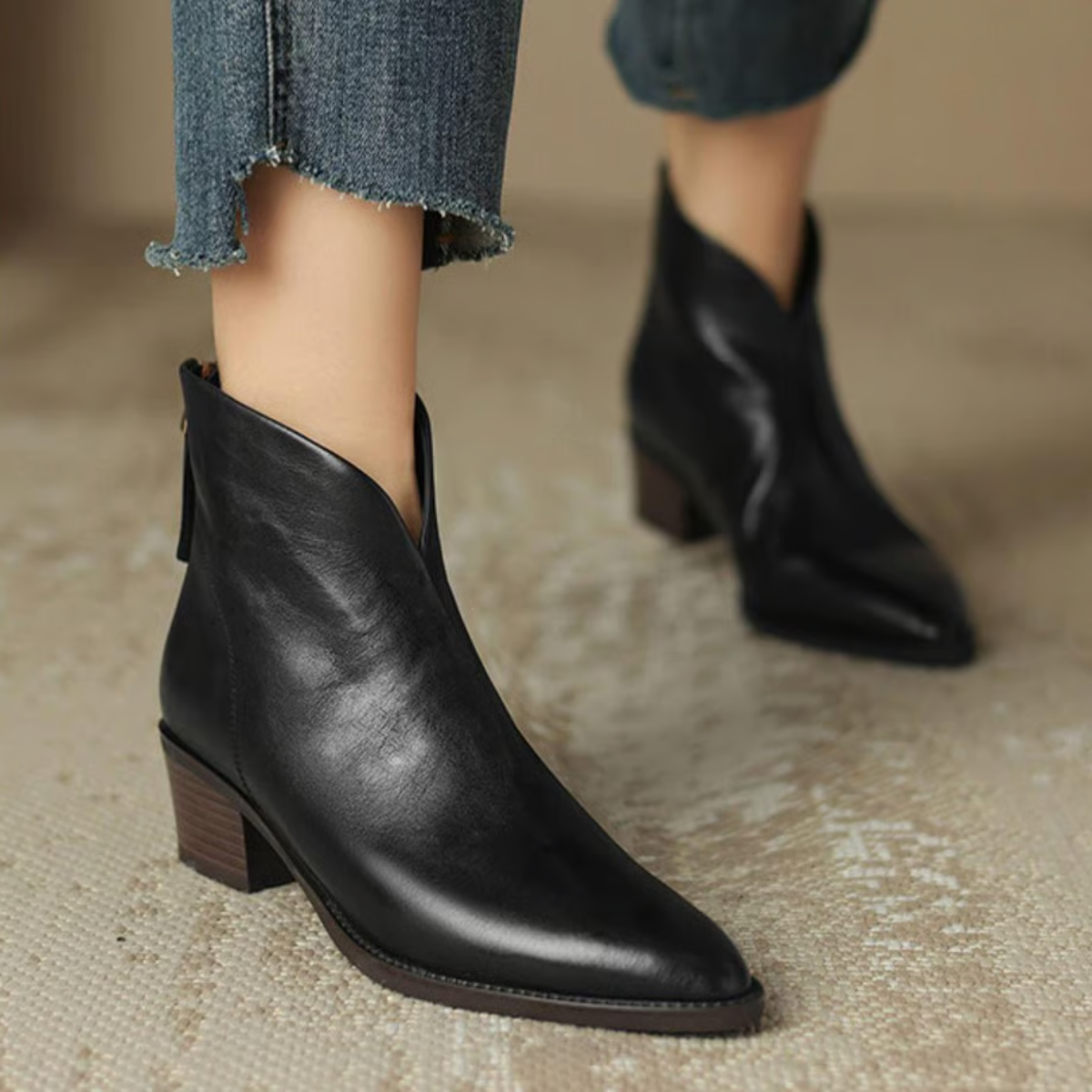 Elegant Back-Zip Ankle Boots