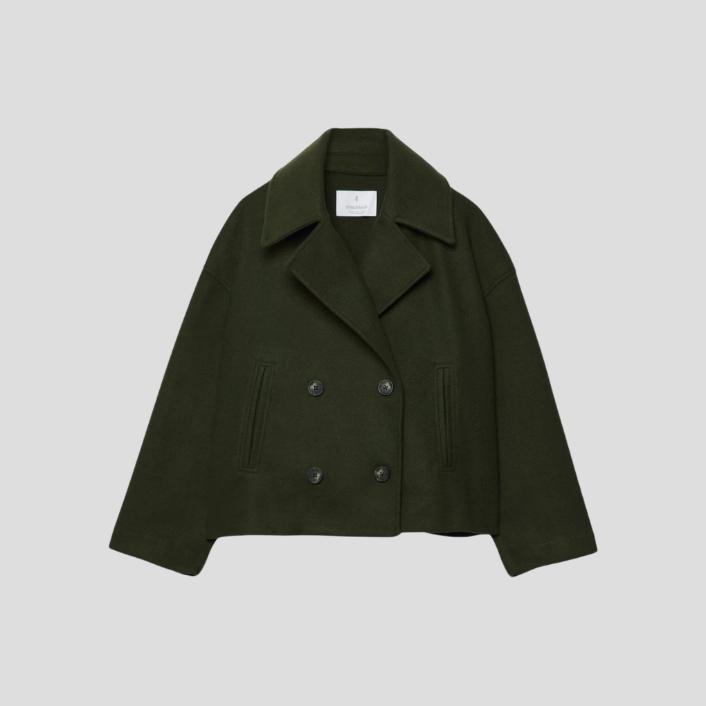 Double-Breasted Short Coat – Elegant and Timeless
