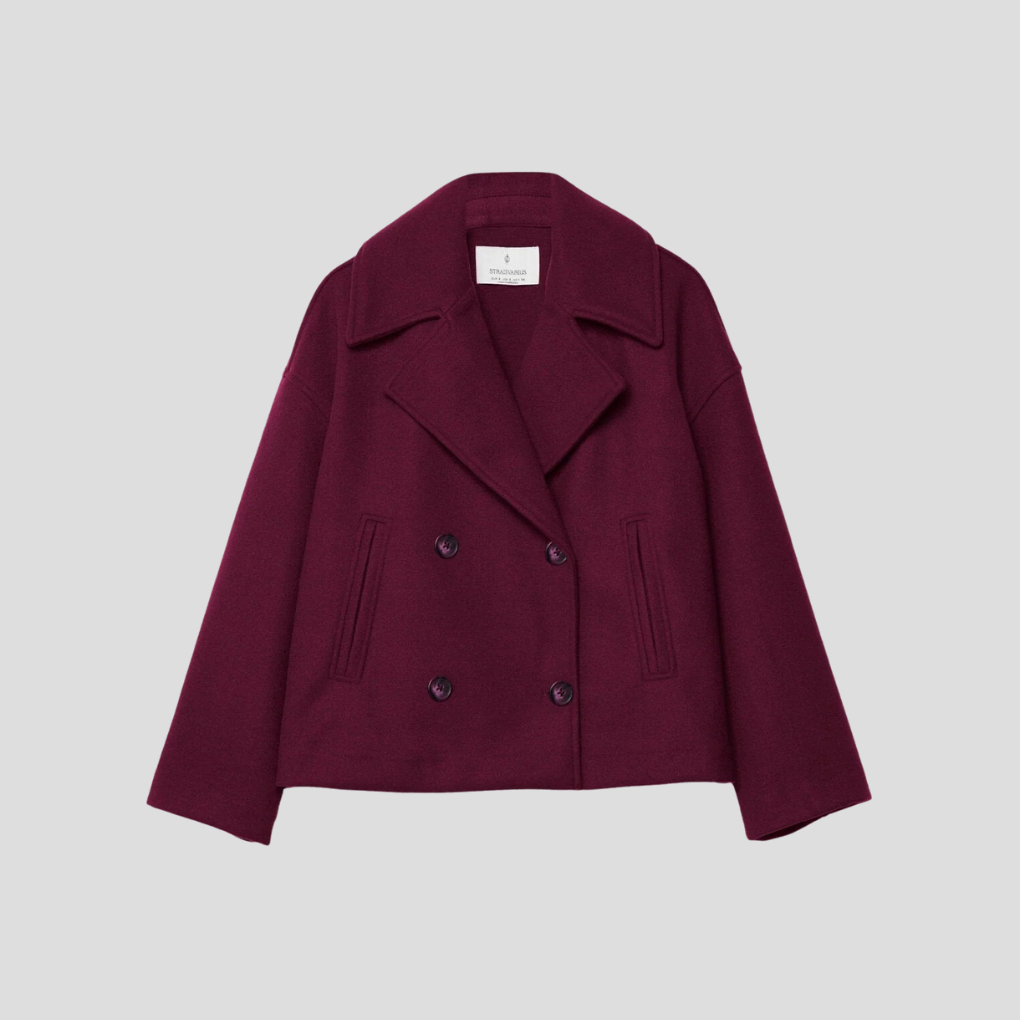 Double-Breasted Short Coat – Elegant and Timeless