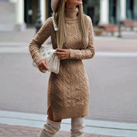 Sisica | Cozy Turtleneck Cable Knit Dress