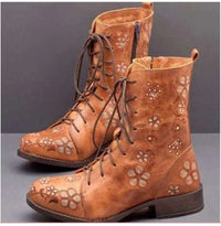 Chic Lace-Up Wedge Ankle Boots