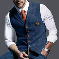 Elegant Men's Plaid Waistcoat