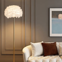 Feather and Crystal Floor Lamp, Nordic Style