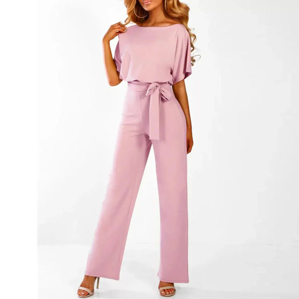 Elegant Women's Jumpsuit with Narrow Belt