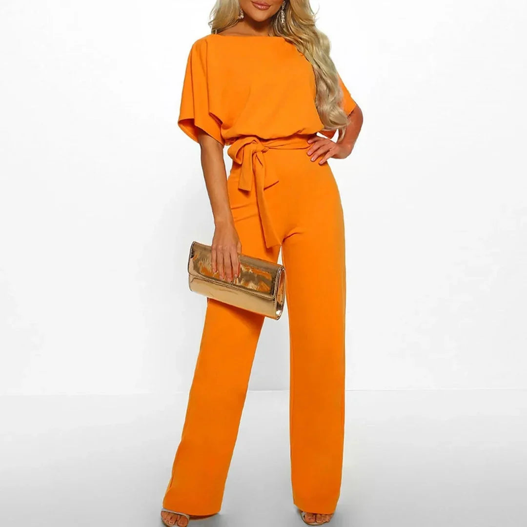 Elegant Women's Jumpsuit with Narrow Belt