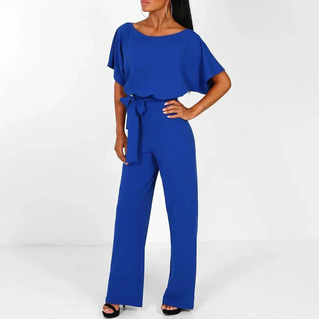 Elegant Women's Jumpsuit with Narrow Belt