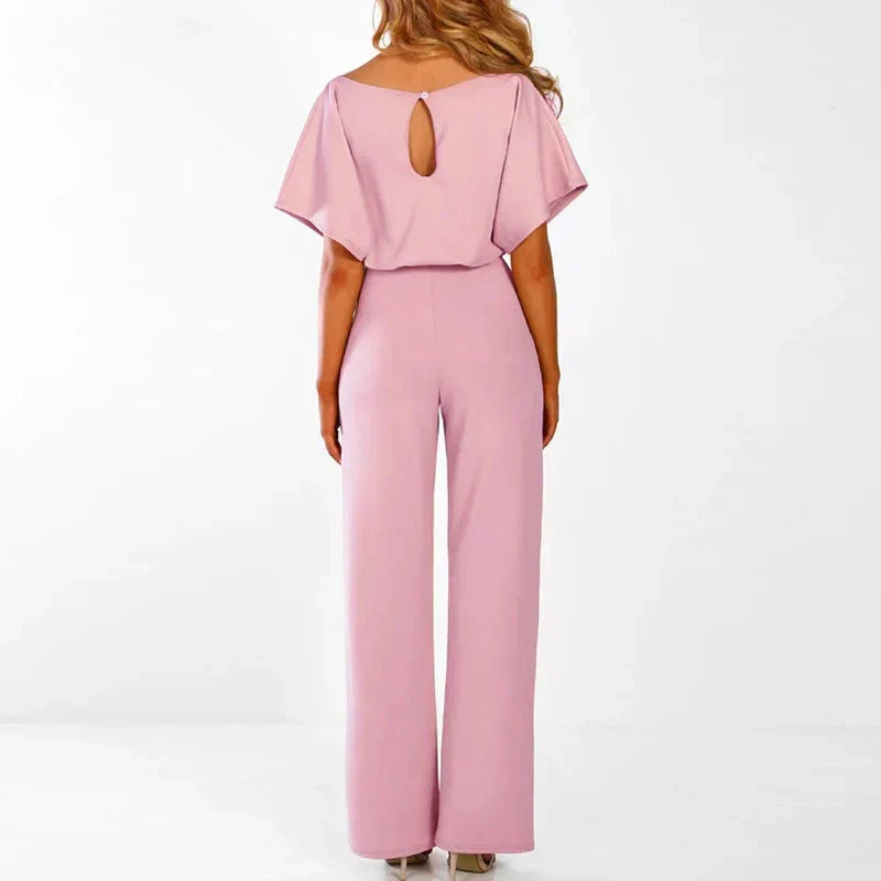 Elegant Women's Jumpsuit with Narrow Belt