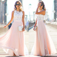 Sisica | Lace Overlay Chiffon Maxi Dress