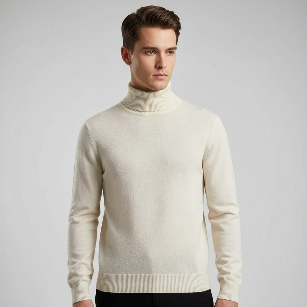 Elegantly Cut Turtleneck Sweater
