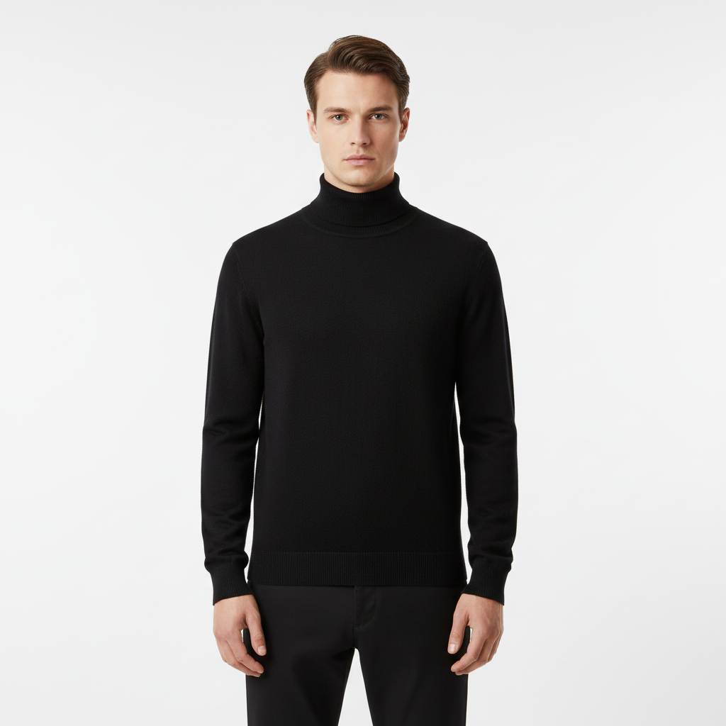 Elegantly Cut Turtleneck Sweater
