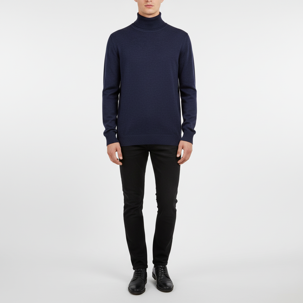 Elegantly Cut Turtleneck Sweater