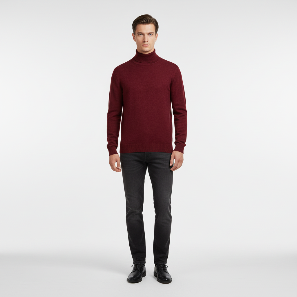 Elegantly Cut Turtleneck Sweater