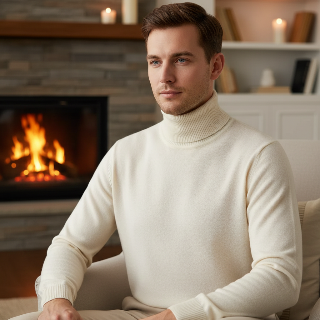 Elegantly Cut Turtleneck Sweater