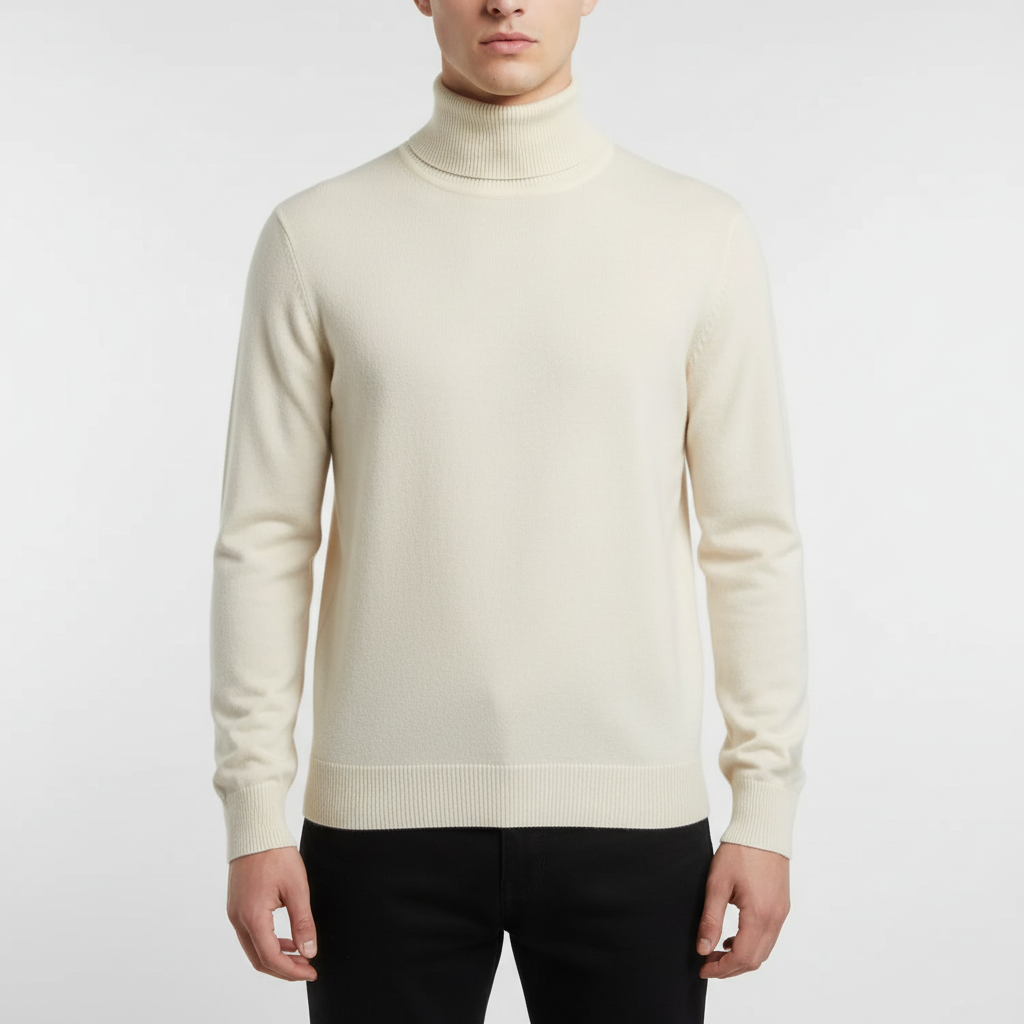 Elegantly Cut Turtleneck Sweater
