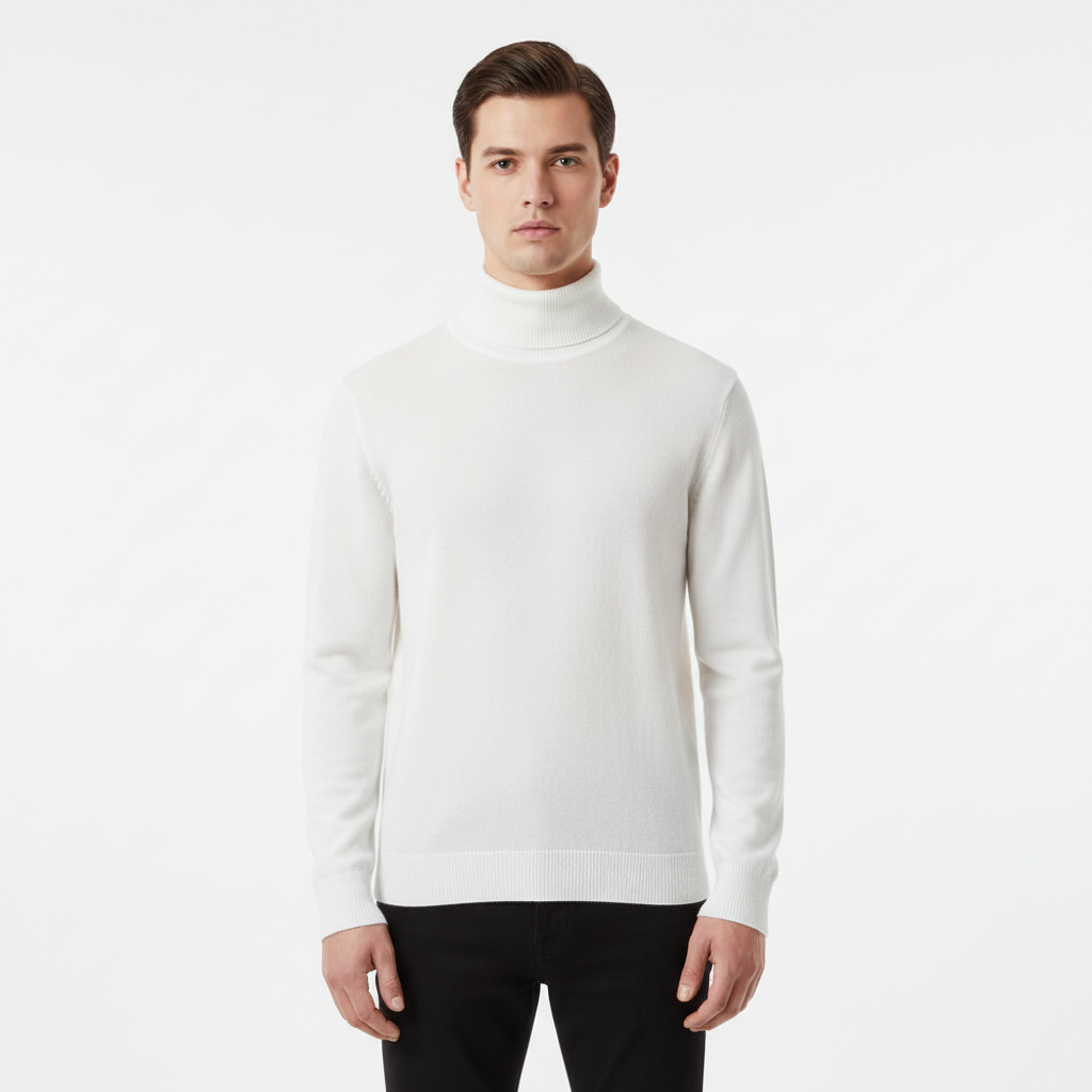 Elegantly Cut Turtleneck Sweater