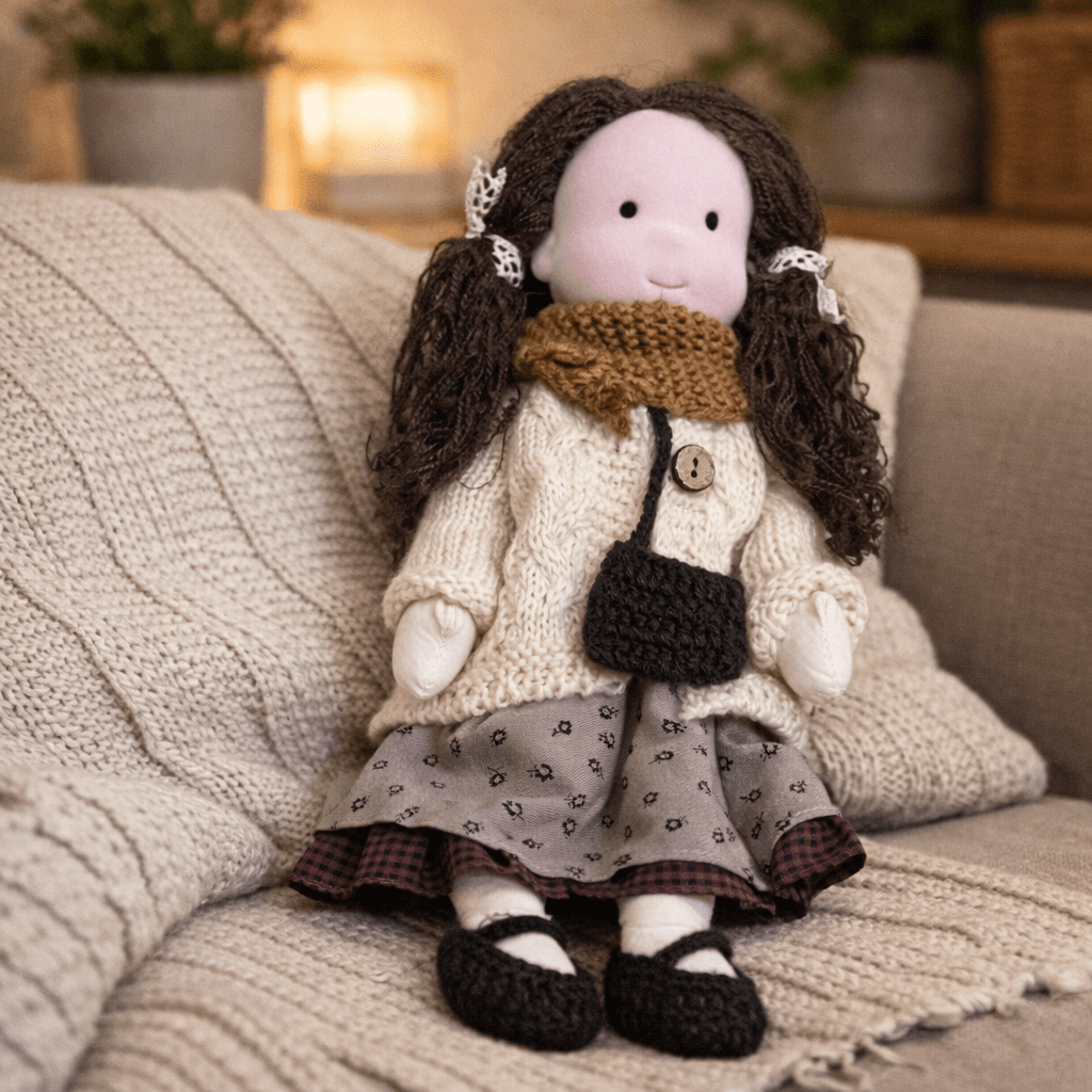 ELORA – Handmade Waldorf Doll Made of Cotton for Creative Play