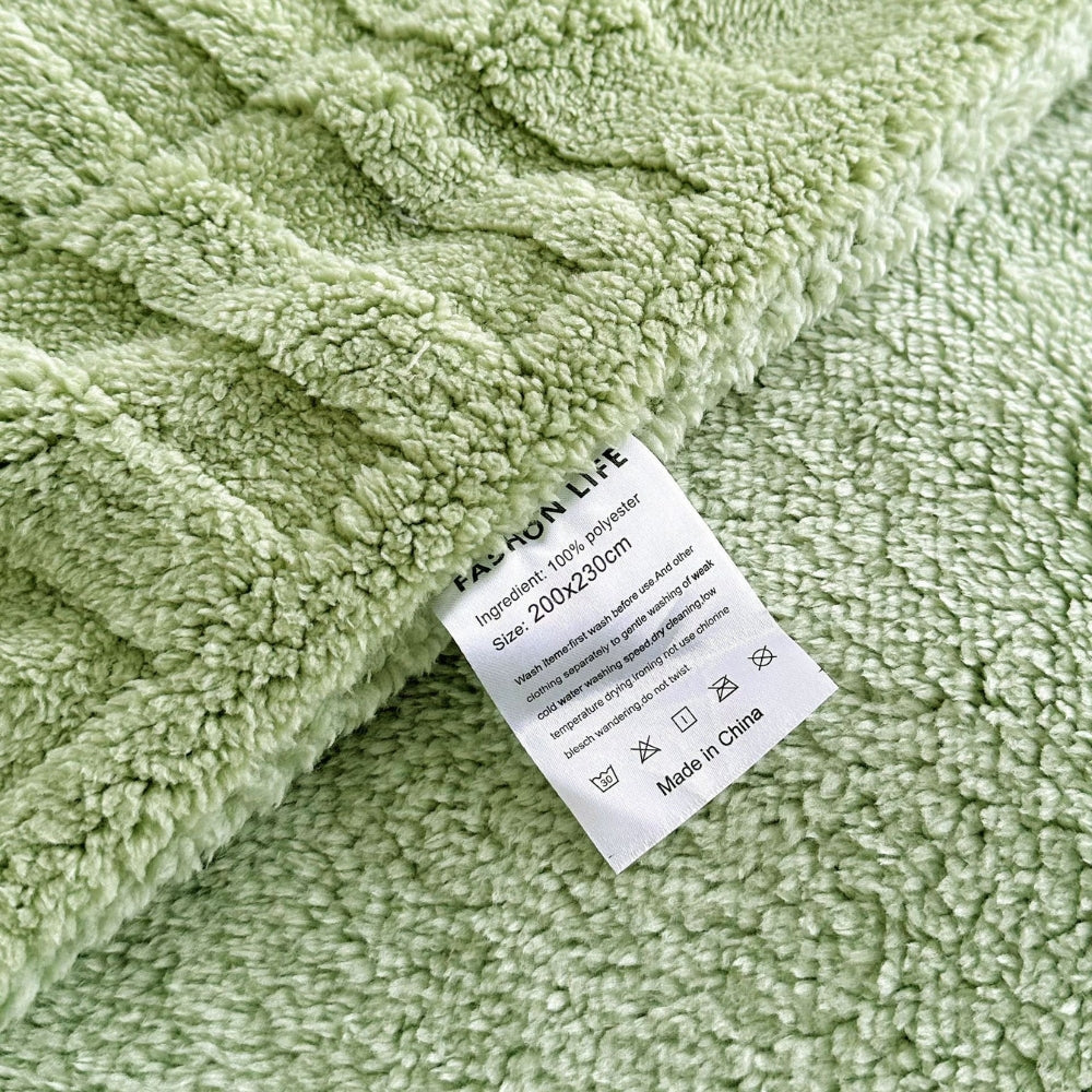 Embossed Plaid Grid Winter Blanket