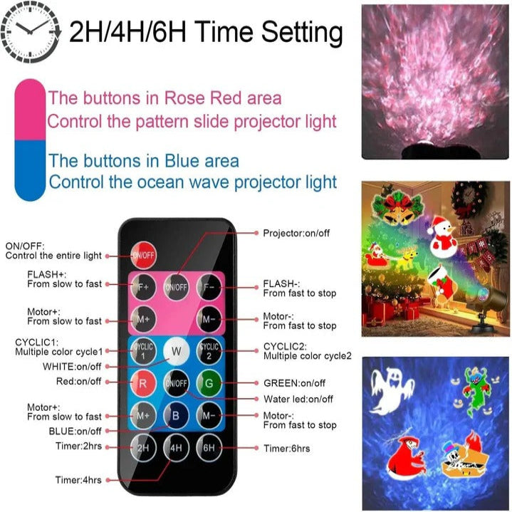 Festive Christmas LED Projector Light with Multi-Colour Display