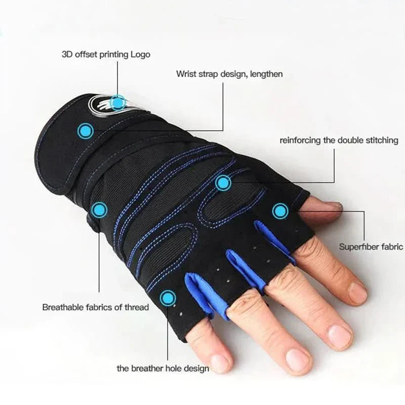 FITFLEX - Shock-resistant training gloves with wrist support | For weight training, fitness & cycling