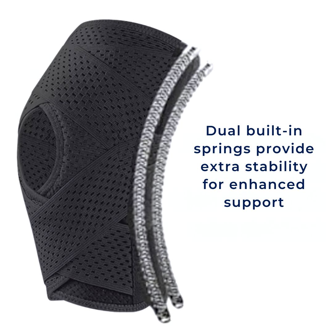 FlexGuard Knee Pads | with Support Compression Springs and Tension Strap - for Stability - Pain Relief and Protection Charly