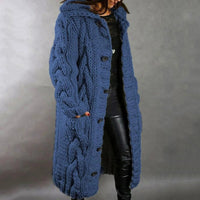 Sisica | Women's Warm Cable Knit Maxi Cardigan