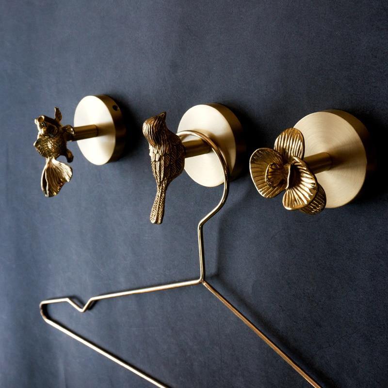 GOLDHORN – Decorative Animal Coat Hook made of Brass with Gold Finish