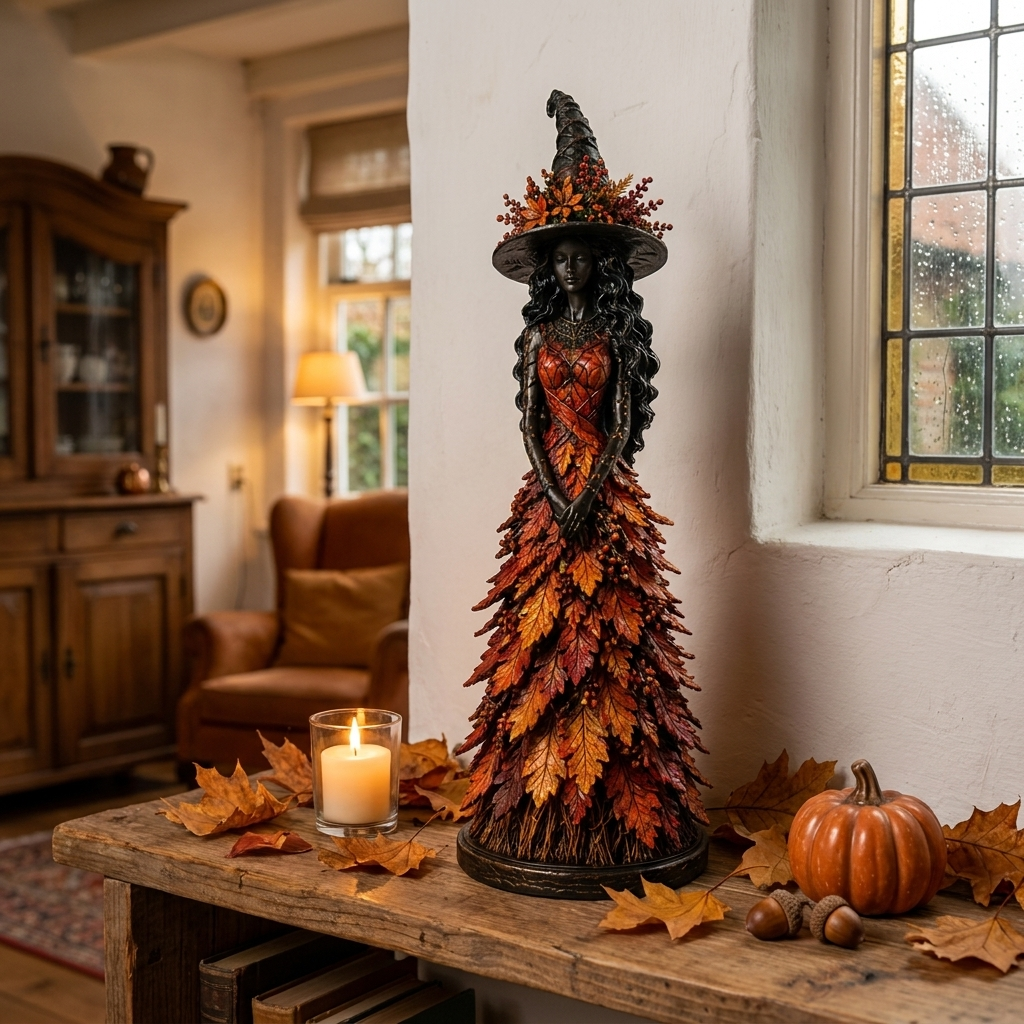 Handmade Autumn Witch Figurine