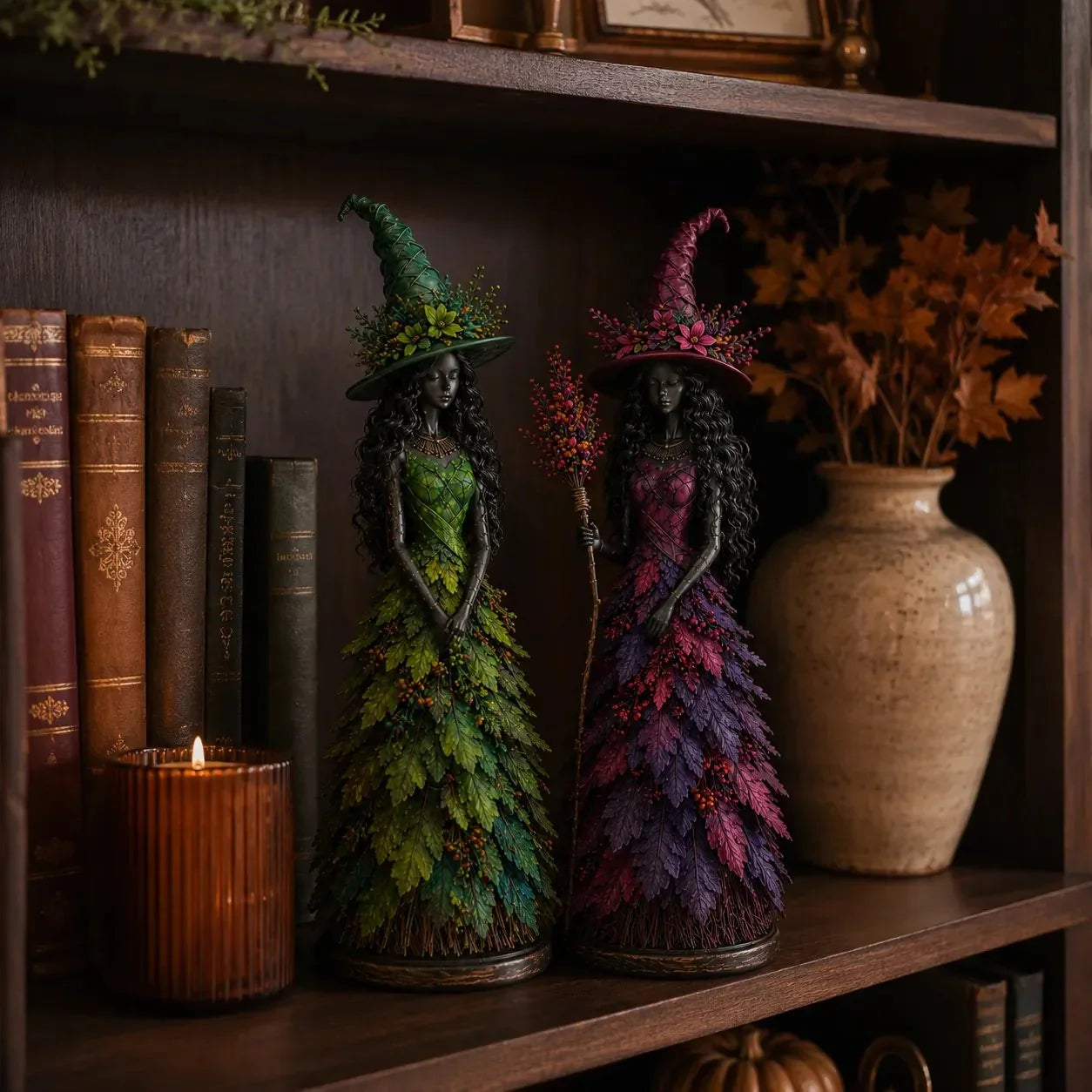 Handmade Autumn Witch Figurine