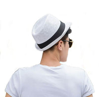 Woven Straw Trilby Hat for Sun Protection