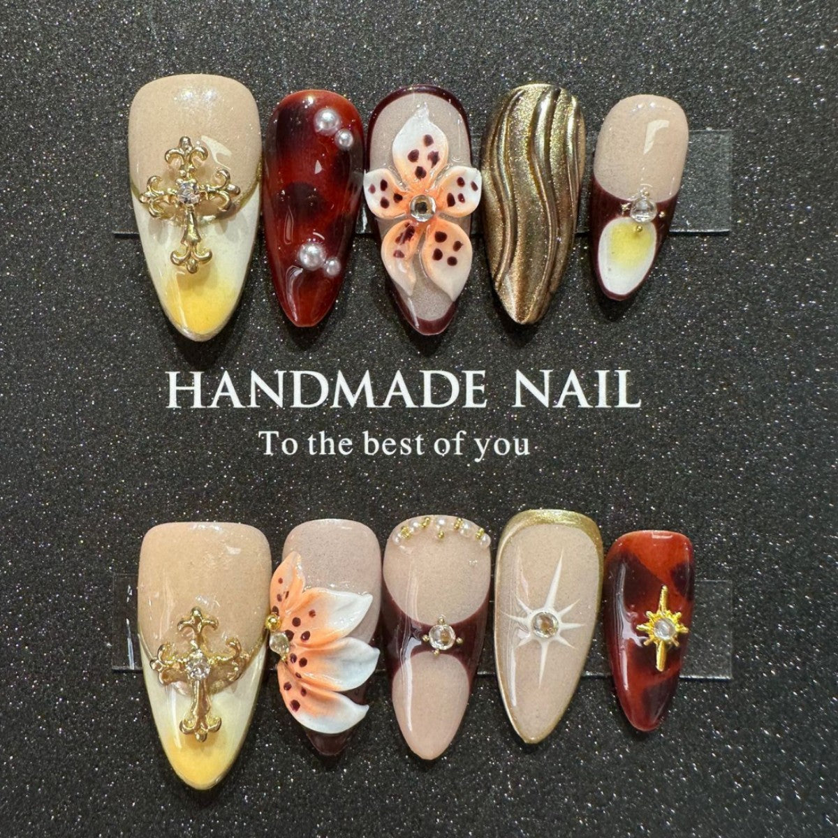 Handmade Press-On Nail Art Set