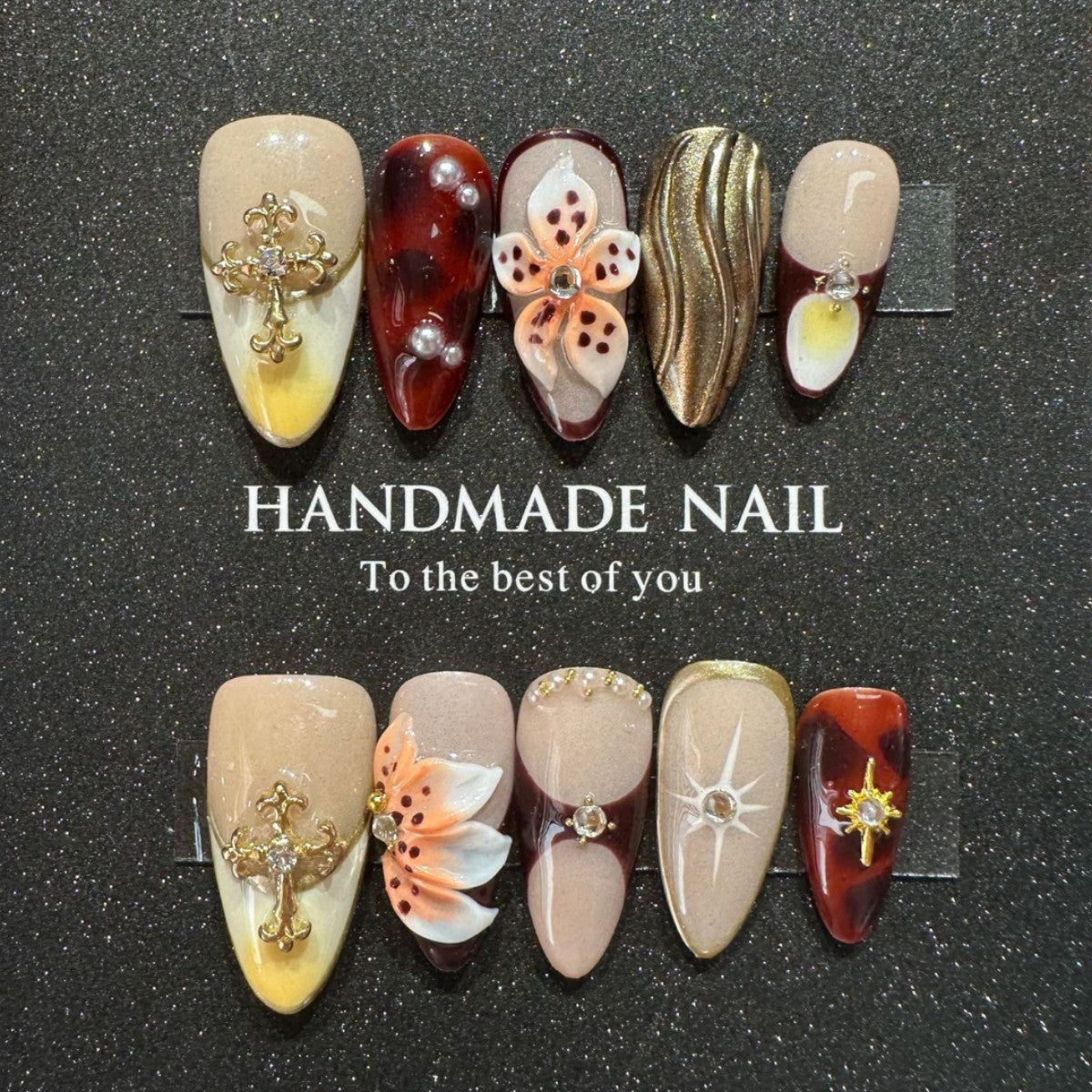 Handmade Press-On Nail Art Set