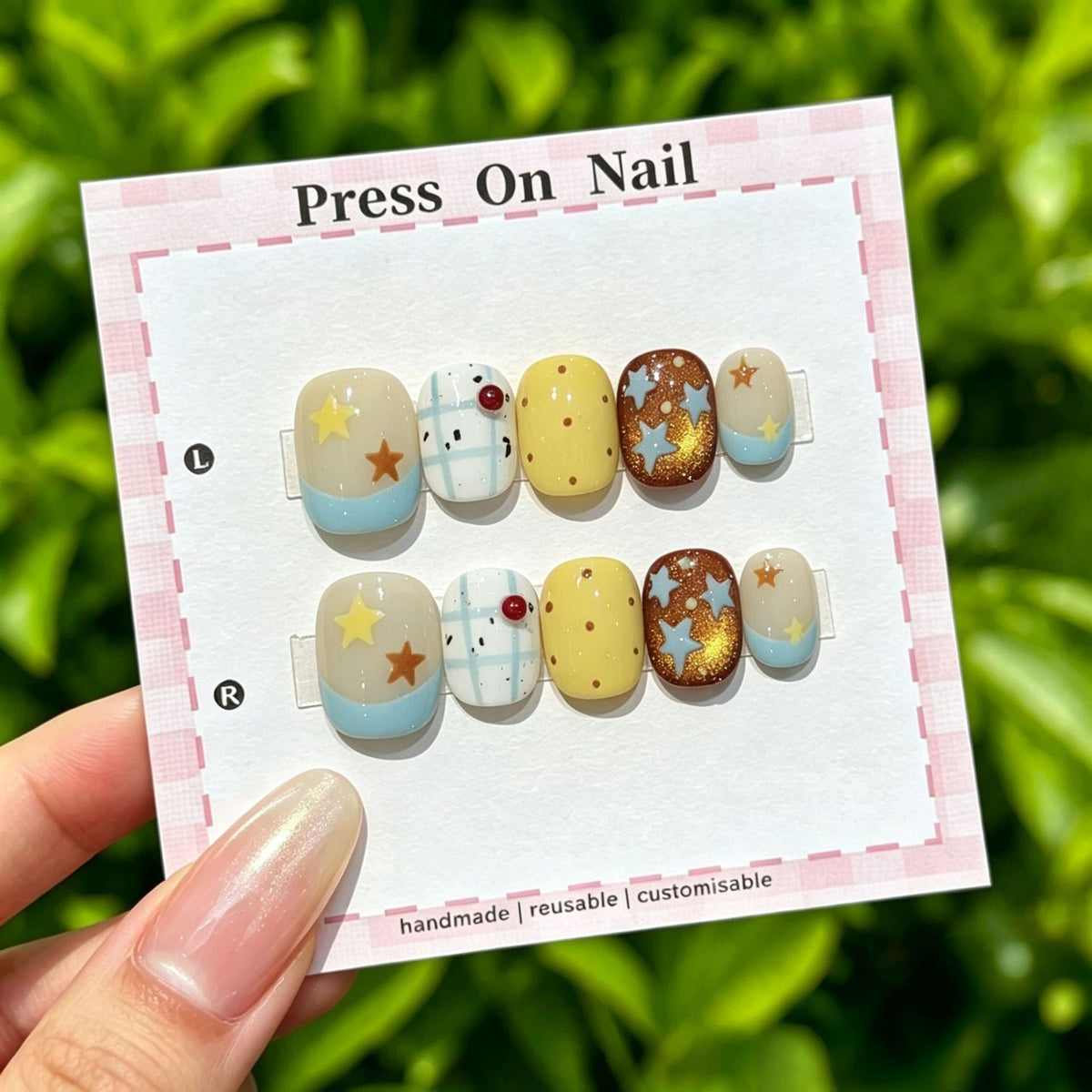 Handmade Starry Sky Press-On Nail Set