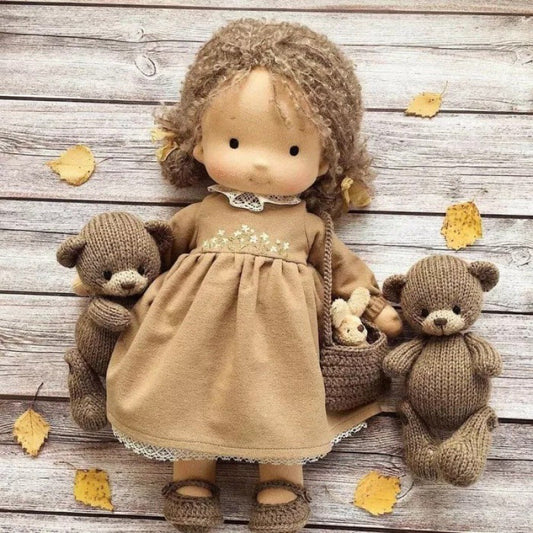 Handmade Waldorf Doll in Soft Fabric - Creative Toy for Children