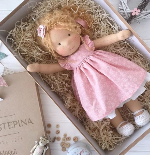 Handmade Waldorf Doll in Soft Fabric - Creative Toy for Children