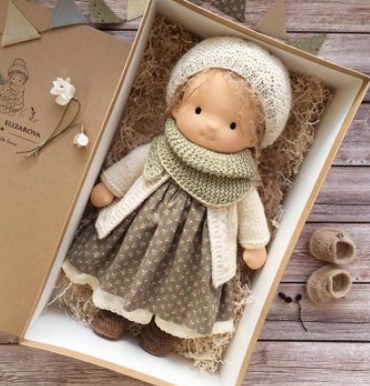 Handmade Waldorf Doll in Soft Fabric - Creative Toy for Children