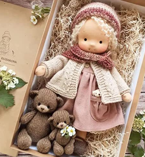 Handmade Waldorf Doll in Soft Fabric - Creative Toy for Children